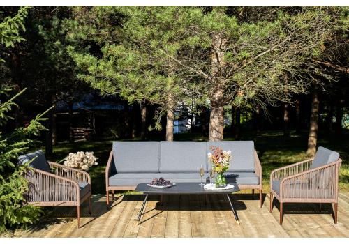  "Канны" лаунж-зона 5-местная плетеная из роупа (веревки), роуп коричневый, фото 2 