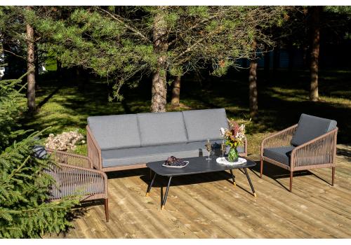  "Канны" лаунж-зона 5-местная плетеная из роупа (веревки), роуп коричневый, фото 4 