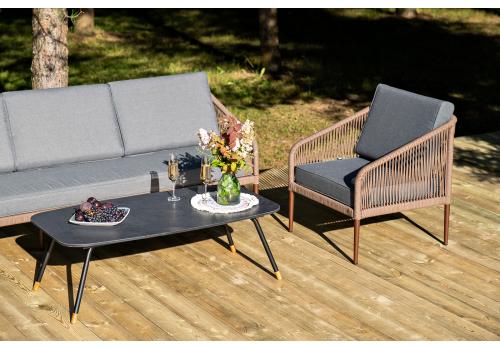  "Канны" лаунж-зона 5-местная плетеная из роупа (веревки), роуп коричневый, фото 7 