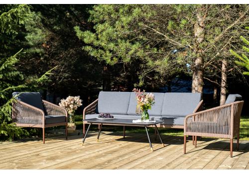  "Канны" лаунж-зона 5-местная плетеная из роупа (веревки), роуп коричневый, фото 16 