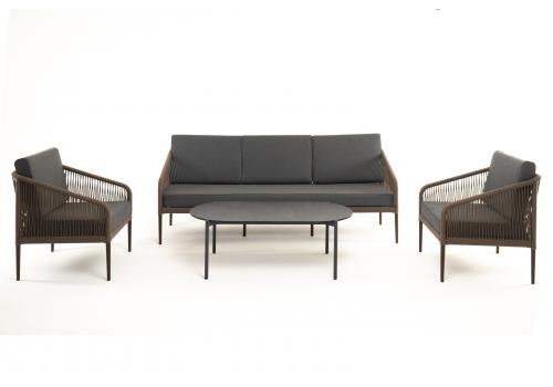  "Канны" лаунж-зона 5-местная плетеная из роупа (веревки), роуп коричневый, фото 17 