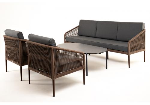  "Канны" лаунж-зона 5-местная плетеная из роупа (веревки), роуп коричневый, фото 19 