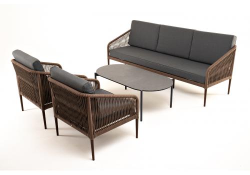  "Канны" лаунж-зона 5-местная плетеная из роупа (веревки), роуп коричневый, фото 20 