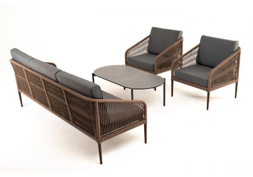  "Канны" лаунж-зона 5-местная плетеная из роупа (веревки), роуп коричневый, фото 21 