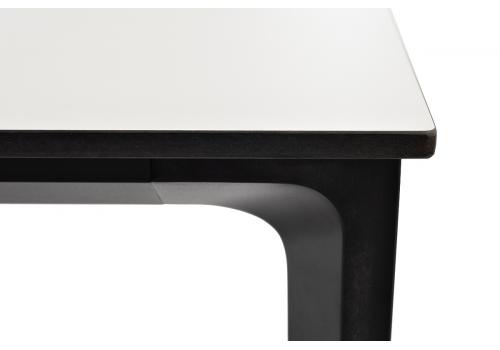  "Малага" обеденный стол из HPL 160х80см, цвет молочный, каркас черный, фото 5 