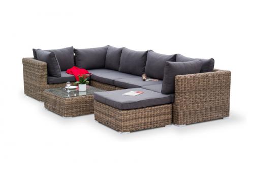  "Лунго" трансформирующаяся лаунж-зона из искусственного ротанга, цвет соломенный, фото 3 