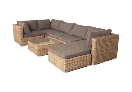  "Лунго" трансформирующаяся лаунж-зона из искусственного ротанга, цвет соломенный, фото 7 