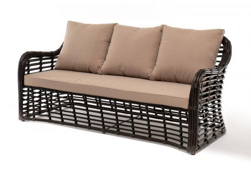  "Ницца" диван из искусственного ротанга трехместный, цвет бронзовый, фото 1 