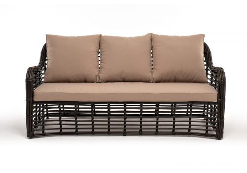  "Ницца" диван из искусственного ротанга трехместный, цвет бронзовый, фото 2 