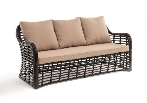  "Ницца" диван из искусственного ротанга трехместный, цвет бронзовый, фото 3 