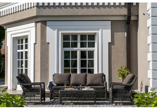  "Гранд Латте" лаунж-зона из искусственного ротанга, цвет графит, фото 2 