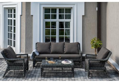  "Гранд Латте" лаунж-зона из искусственного ротанга, цвет графит, фото 4 