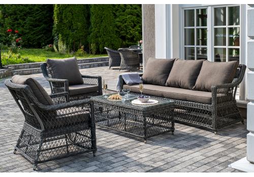  "Гранд Латте" лаунж-зона из искусственного ротанга, цвет графит, фото 6 