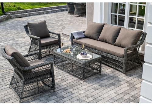  "Гранд Латте" лаунж-зона из искусственного ротанга, цвет графит, фото 7 