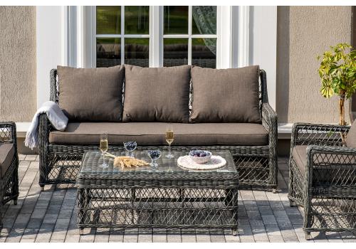  "Гранд Латте" лаунж-зона из искусственного ротанга, цвет графит, фото 8 