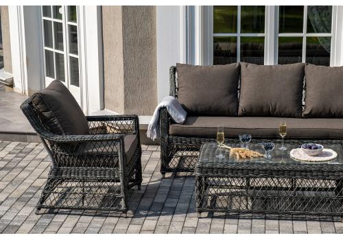  "Гранд Латте" лаунж-зона из искусственного ротанга, цвет графит, фото 10 