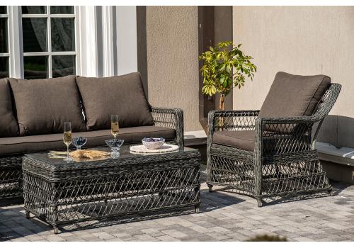  "Гранд Латте" лаунж-зона из искусственного ротанга, цвет графит, фото 11 