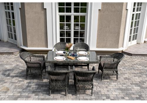  "Амароне" обеденная группа из искусственного ротанга на 6 персон, цвет графит, фото 4 