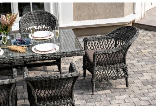  "Амароне" обеденная группа из искусственного ротанга на 6 персон, цвет графит, фото 6 