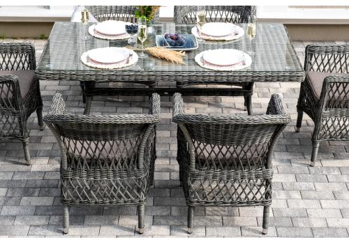  "Амароне" обеденная группа из искусственного ротанга на 6 персон, цвет графит, фото 7 