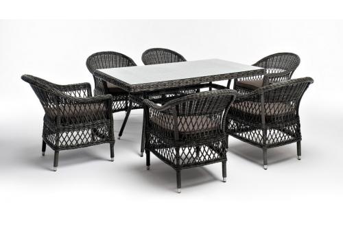  "Амароне" обеденная группа из искусственного ротанга на 6 персон, цвет графит, фото 15 