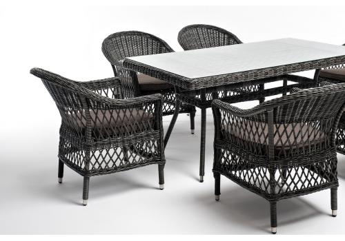  "Амароне" обеденная группа из искусственного ротанга на 6 персон, цвет графит, фото 19 