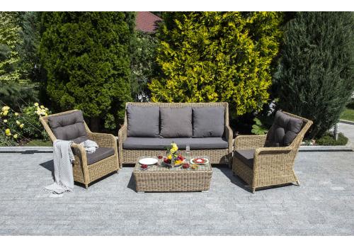  "Гляссе" лаунж-зона из искусственного ротанга, цвет соломенный, фото 1 