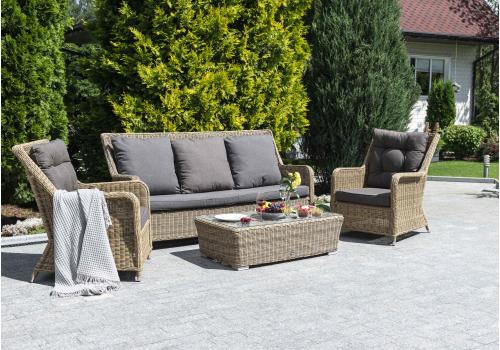  "Гляссе" лаунж-зона из искусственного ротанга, цвет соломенный, фото 2 