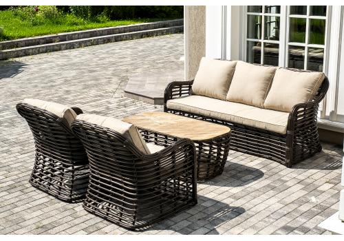  "Ницца" лаунж-зона из искусственного ротанга, цвет бронзовый, фото 2 