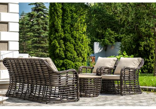  "Ницца" лаунж-зона из искусственного ротанга, цвет бронзовый, фото 7 