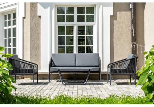  "Канны" лаунж-зона 4-местная плетеная из роупа (веревки), цвет темно-серый, фото 4 