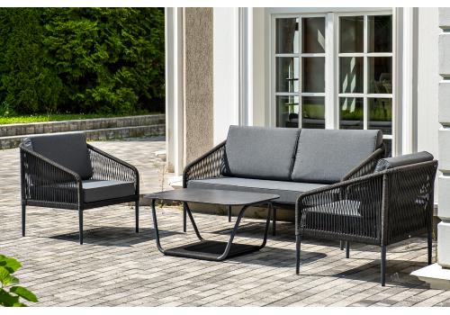  "Канны" лаунж-зона 4-местная плетеная из роупа (веревки), цвет темно-серый, фото 6 