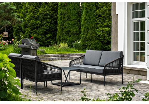  "Канны" лаунж-зона 4-местная плетеная из роупа (веревки), цвет темно-серый, фото 7 