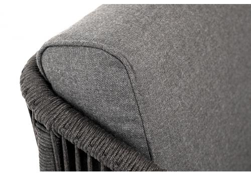  "Канны" кресло плетеное из роупа, каркас алюминий темно-серый (RAL7024) муар, роуп темно-серый круглый, ткань темно-серая 027, фото 8 