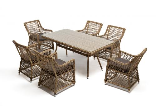  "Латте" обеденная группа плетеная, цвет соломенный, фото 4 