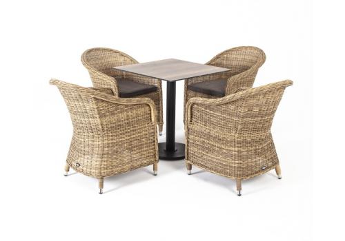  "Каффе" обеденная группа на 4 персоны, стулья соломенные, фото 1 