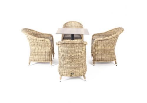  "Каффе" обеденная группа на 4 персоны, стулья соломенные, фото 2 