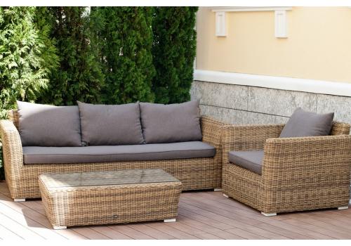  "Капучино" журнальный столик из искусственного ротанга, цвет соломенный, фото 6 