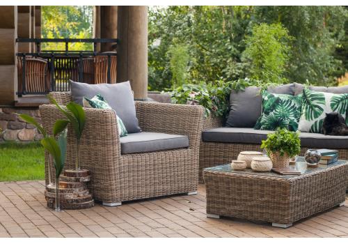  "Капучино" журнальный столик из искусственного ротанга, цвет соломенный, фото 8 