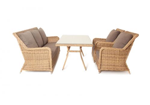  "Гляссе" обеденная группа из искусственного ротанга, цвет соломенный, фото 2 