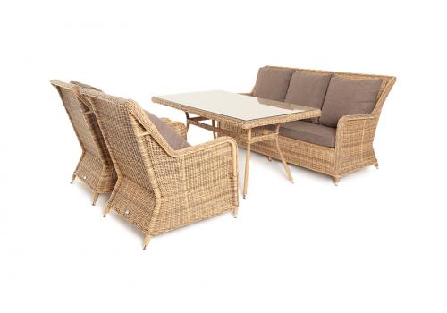  "Гляссе" обеденная группа из искусственного ротанга, цвет соломенный, фото 3 