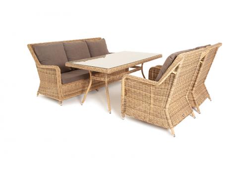  "Гляссе" обеденная группа из искусственного ротанга, цвет соломенный, фото 4 