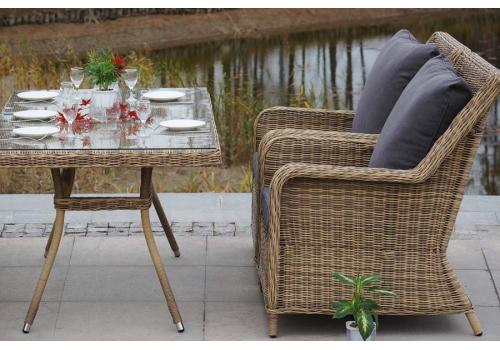  "Гляссе" обеденная группа из искусственного ротанга, цвет соломенный, фото 7 