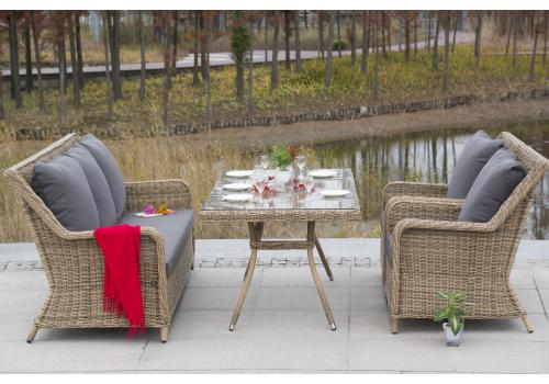  "Гляссе" обеденная группа из искусственного ротанга, цвет соломенный, фото 10 