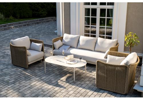  "Аликанте" лаунж-зона из искусственного ротанга, цвет соломенный, фото 1 