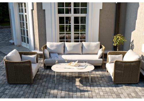  "Аликанте" лаунж-зона из искусственного ротанга, цвет соломенный, фото 2 