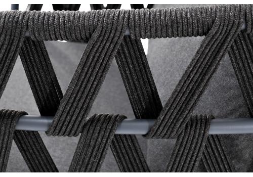  "Диего" кресло плетеное из роупа, каркас алюминий темно-серый (RAL7024) муар, роуп темно-серый круглый, ткань темно-серая 027, фото 8 