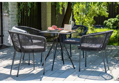  "Форли" обеденная группа на 4 персоны, квадратный стол, цвет "серый гранит", фото 1 