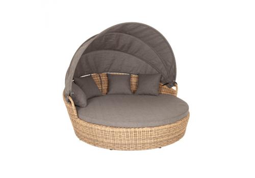  "Стильяно" плетеная кровать круглая, цвет соломенный, фото 1 