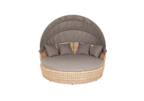  "Стильяно" плетеная кровать круглая, цвет соломенный, фото 2 